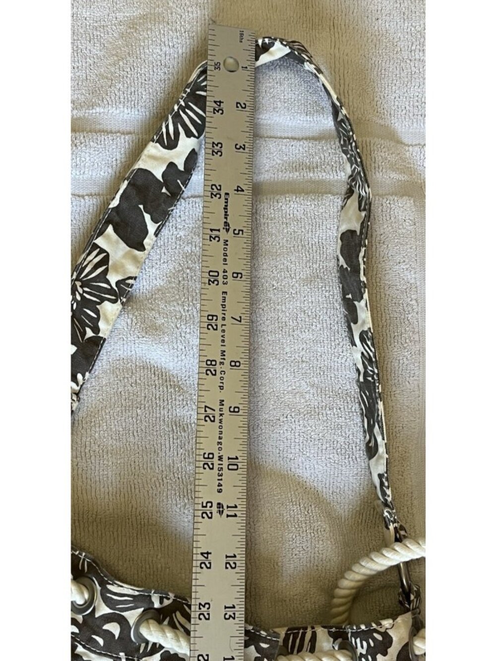 Aeropostale Floral Canvas Drawstring Hobo Shoulder Bag Green White Medium - Picture 3 of 14